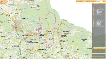 Mapa Tanvaldu