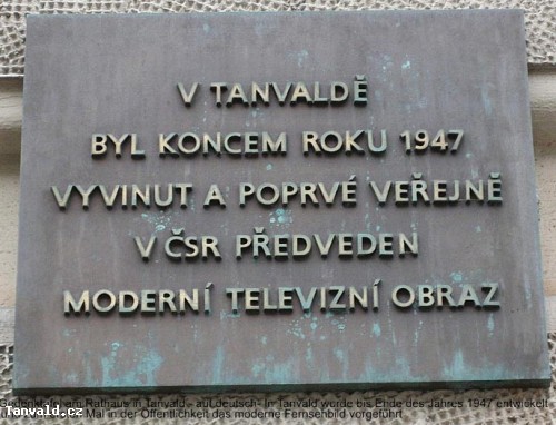 Místo 1. zkušebního TV vysílán
