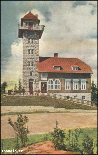 rozhledna na Tanvaldském Špičáku - rok 1914