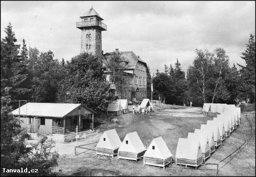 stanový tábor Tesly Praha na Tanvaldském Špičáku - rok 1960
